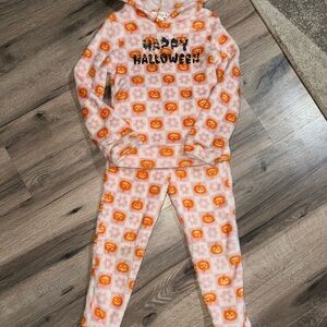 Kids Cozy Halloween Pumpkin Set - Orange and White